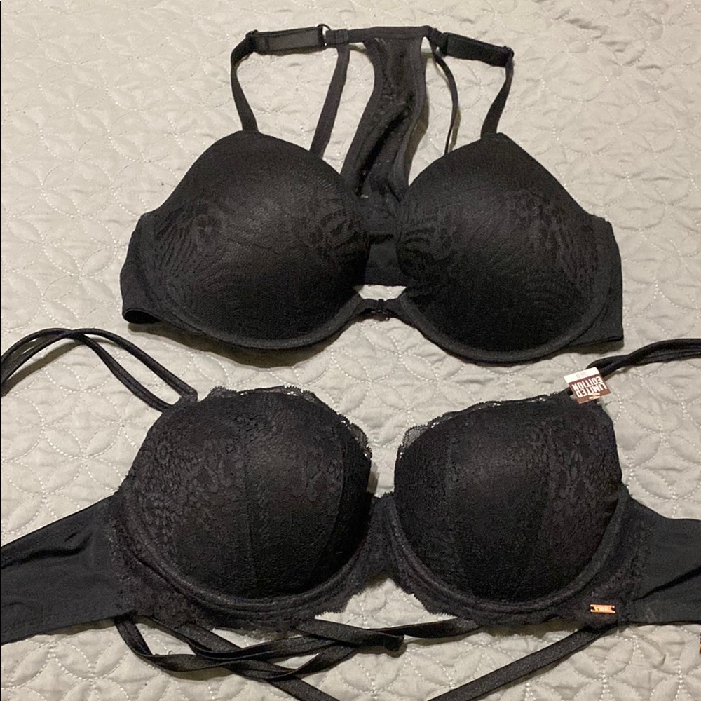 Victoria's Secret Black Strappy Push-Up Bra